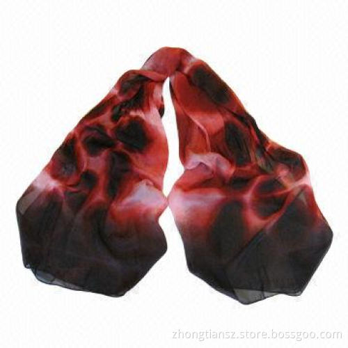 Printed Silk Scarf, 100% Silk, Various Colors are Available